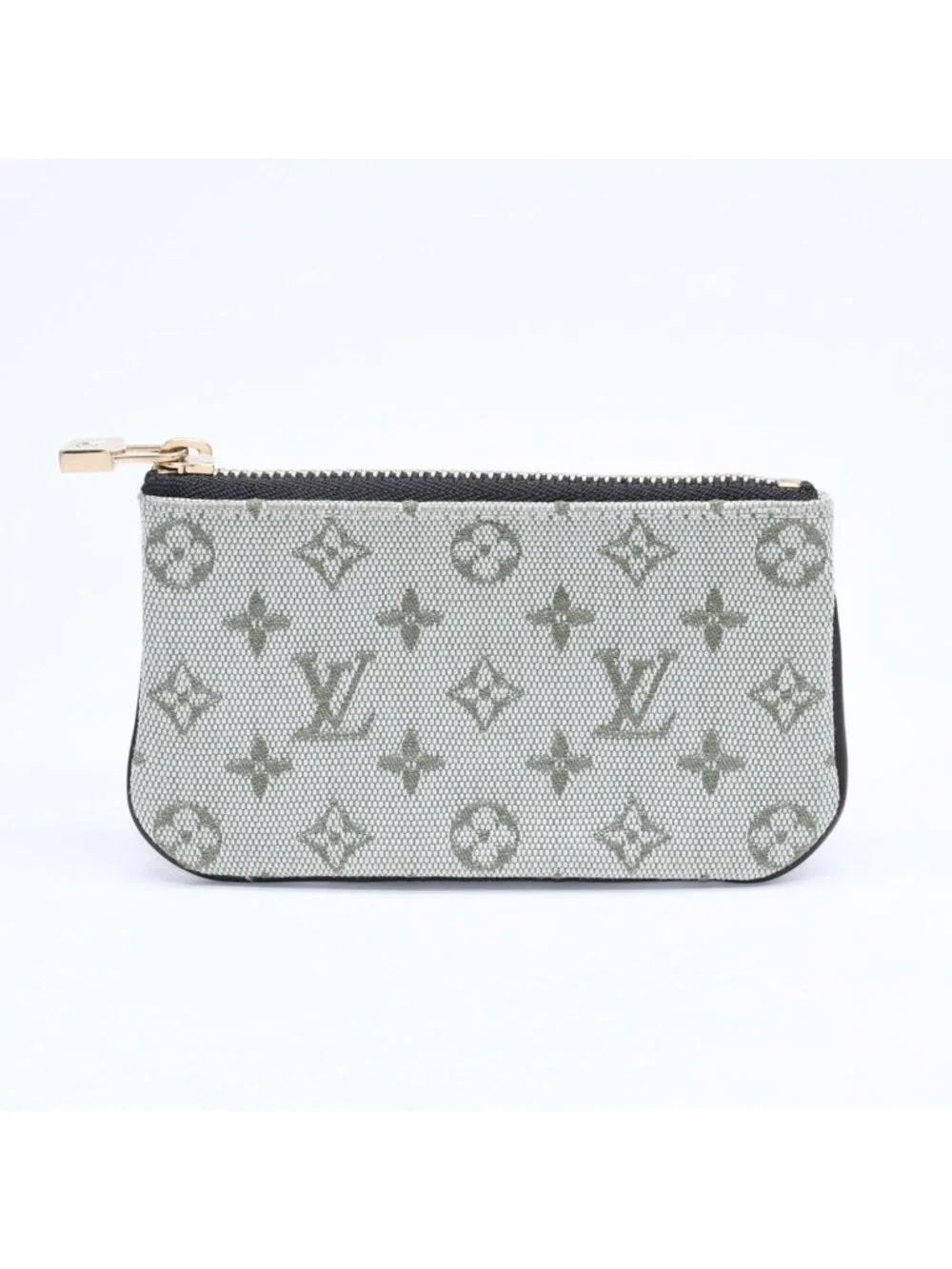Louis Vuitton Monogram Mini Pochette Cles Coin Purse Canvas Gold Green